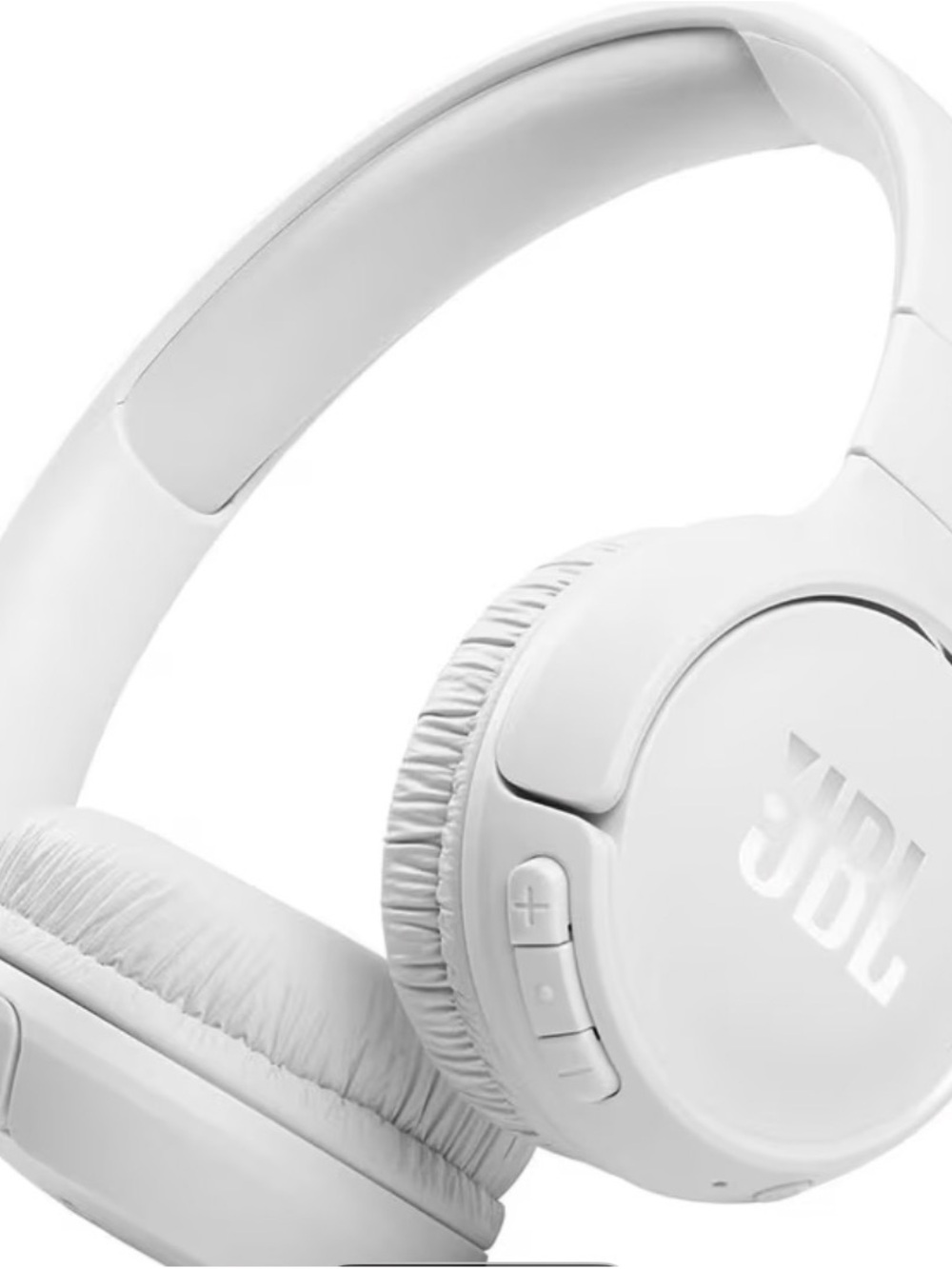 JBL White On-Ear Bluetooth Headphones with Built-In Controls